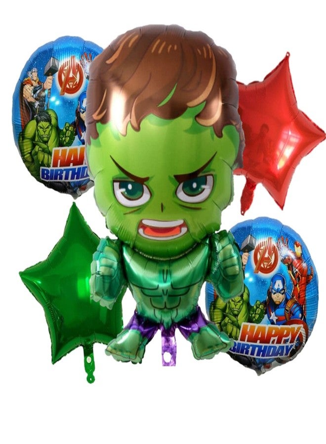 Fun Affairs Action Hero Superhero Theme Happy Birthday Balloons for Birthday, Chiller Party Decoration, Multicolor 5 pc - Image 1